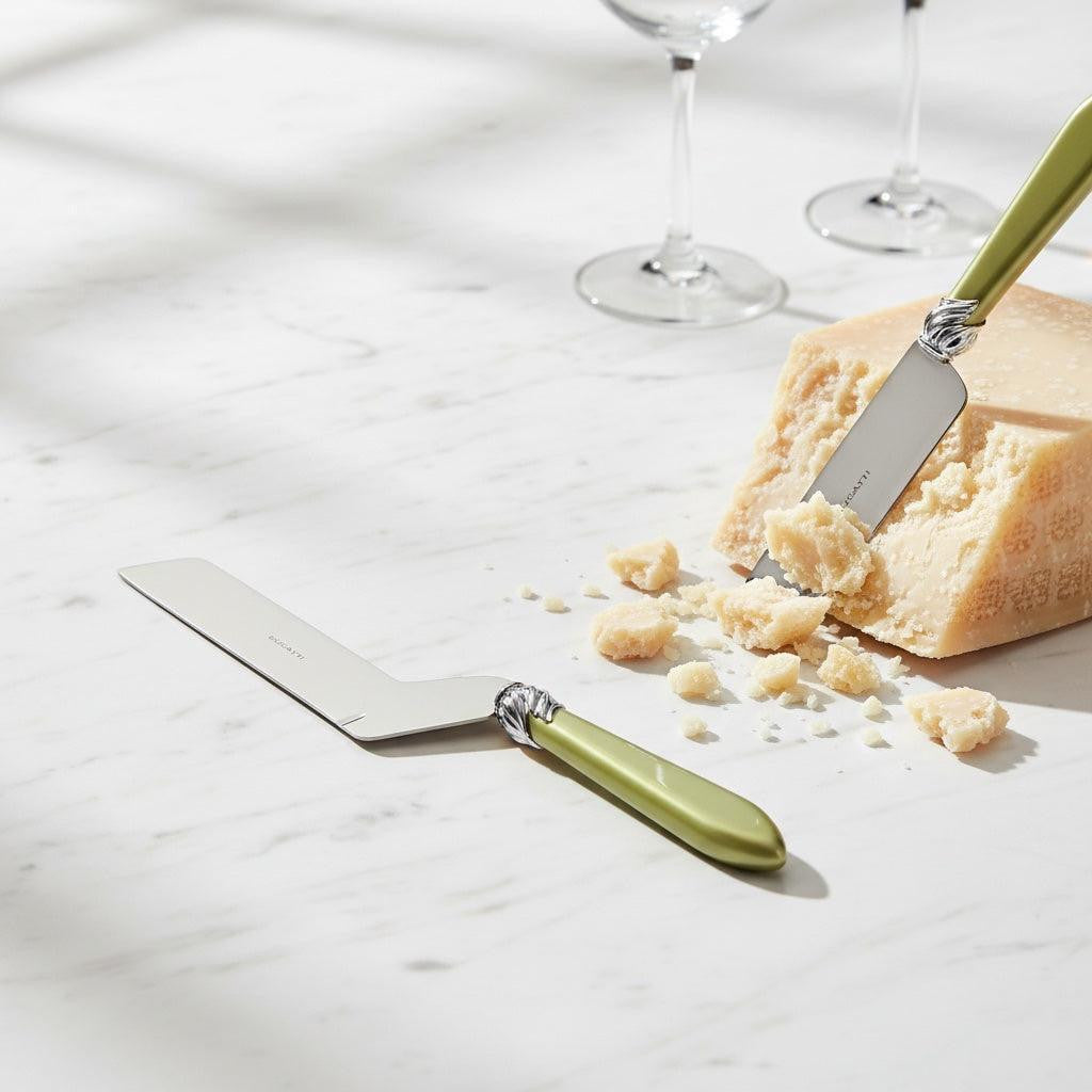 Falabella Brilliant Soft Cheese Offset Knife chartreuse green