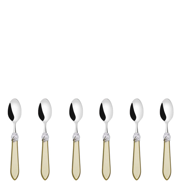 Falabella Brilliant 6 Piece Moka Spoon Set in gift box chartreuse green
