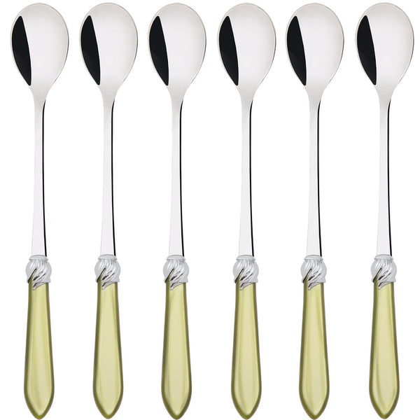 Falabella Brilliant Ice Tea / Cocktail Spoon Set, Chartreuse Green — Casa Bugatti