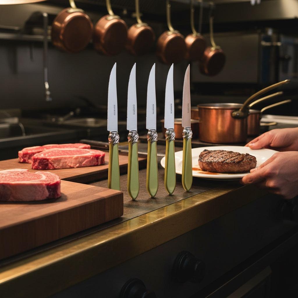 Falabella Brilliant 6 Piece Steak knife Set - Chartreuse Green