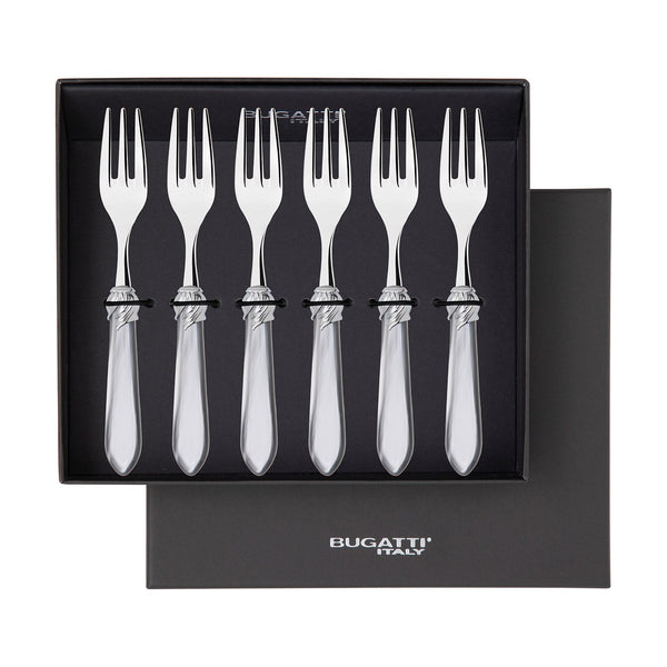 Falabella Brilliant Cocktail / Cake Fork Set in gift box - Gray-Casa Bugatti USA