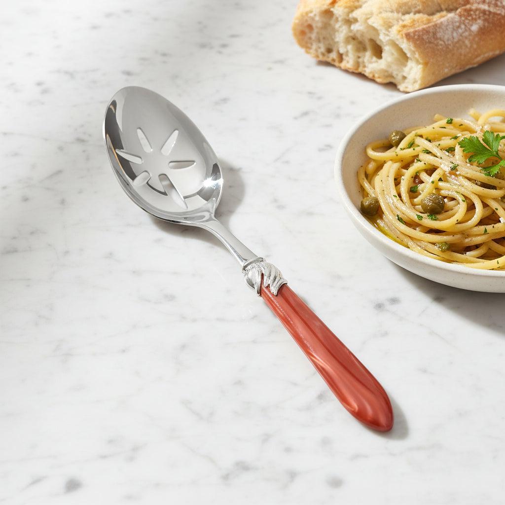 Falabella Brilliant Slotted Serving Spoon - Rust-Casa Bugatti USA