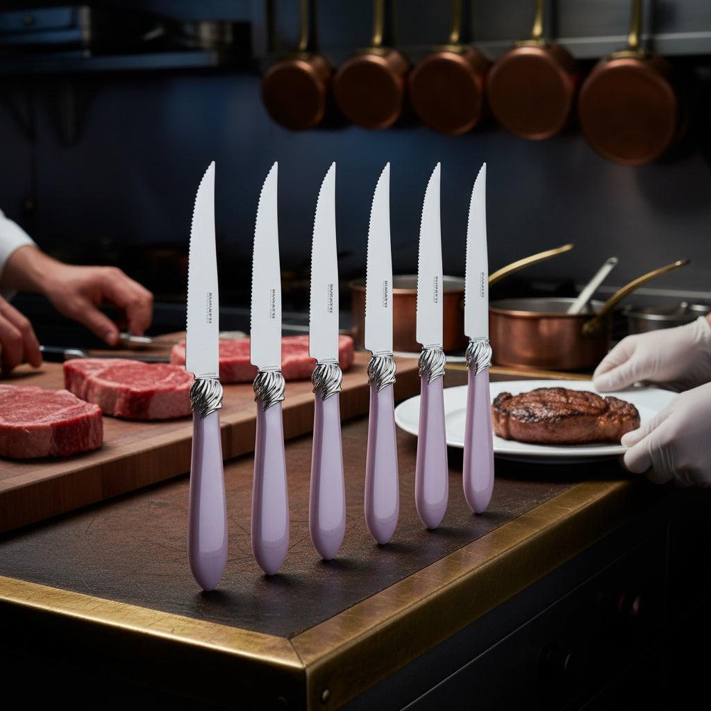 Falabella Brilliant 6 Piece Steak knife Set - Lilac-Casa Bugatti USA