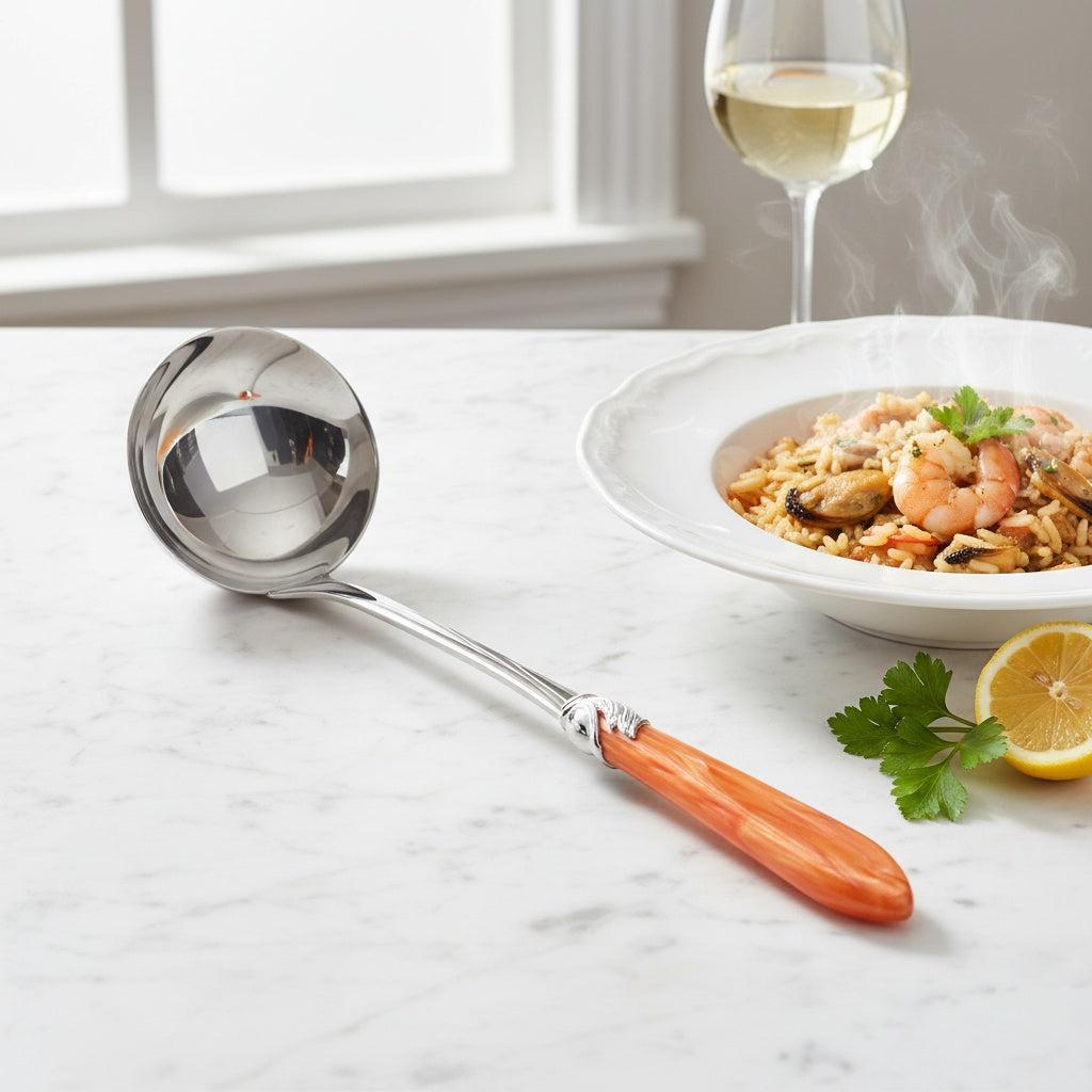 Falabella Brilliant Soup Ladle - Tangerine-Casa Bugatti USA