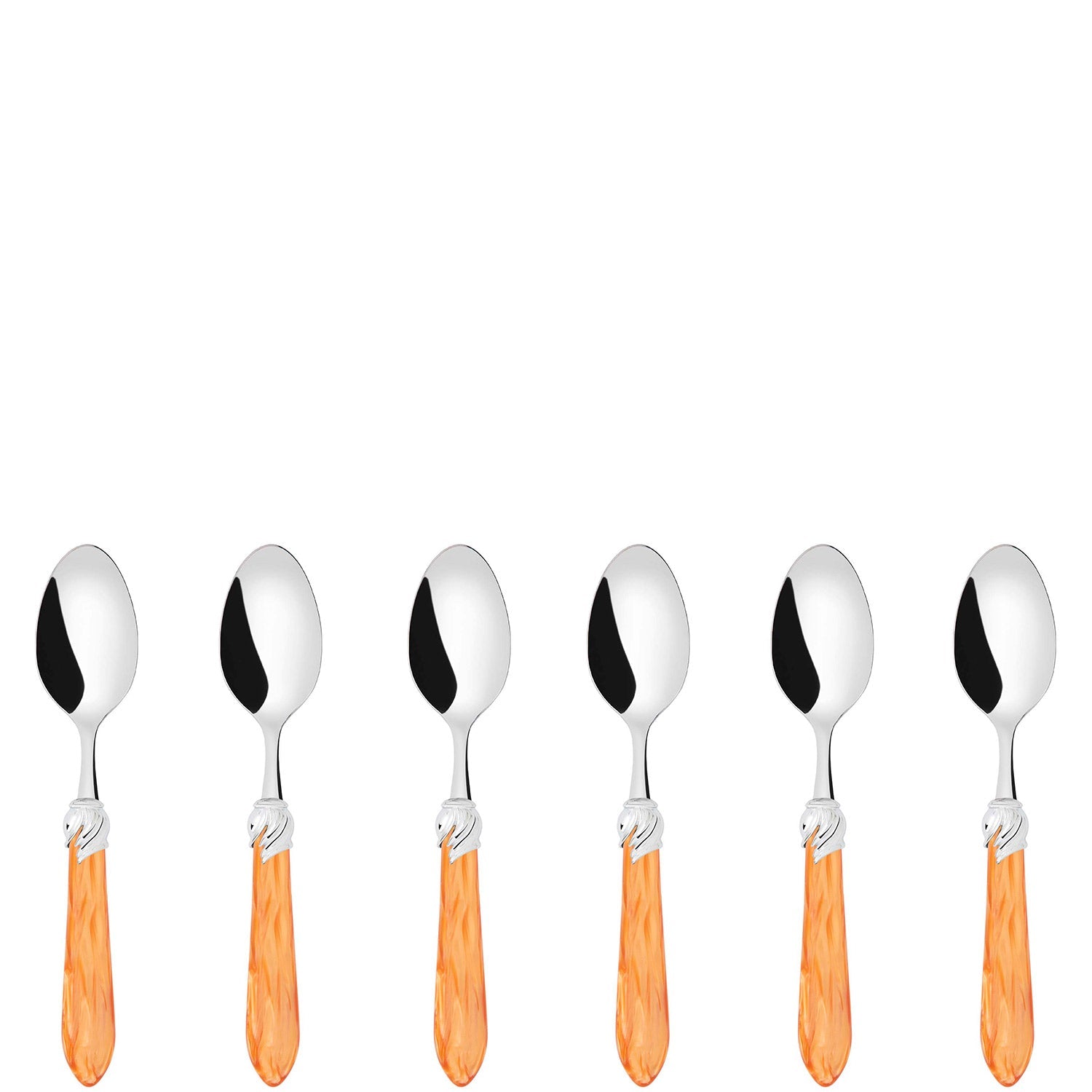 Falabella Brilliant 6 Piece Coffee Spoon Set in gift box - tangerine