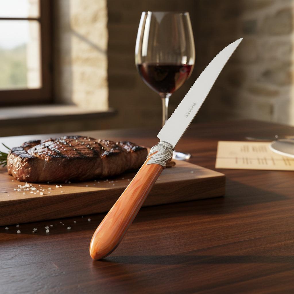 Falabella Brilliant 6 Piece Steak knife Set - Tangerine-Casa Bugatti USA