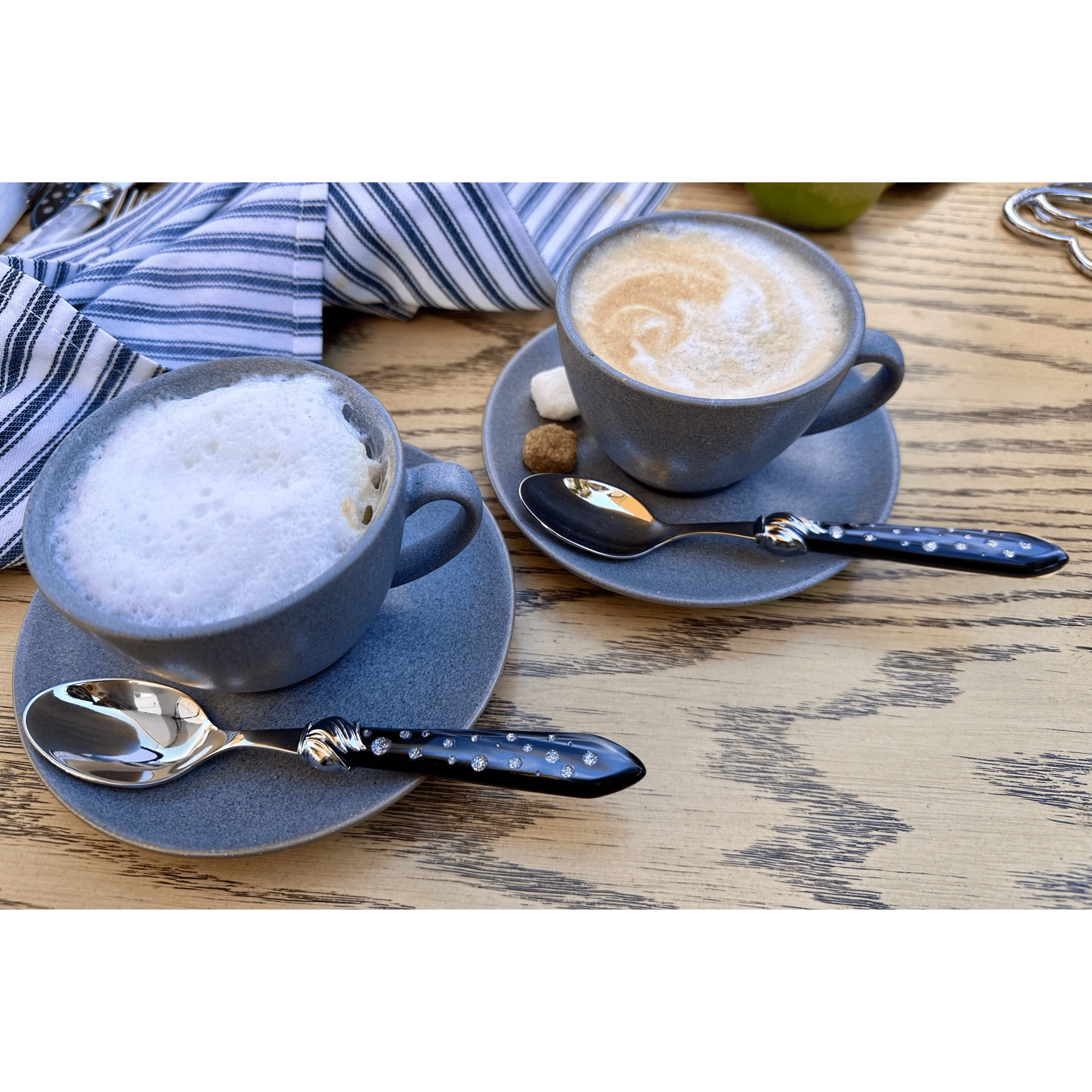 Falabella Galleria Coffee Spoons Set charcoal Hand Made-Casa Bugatti USA