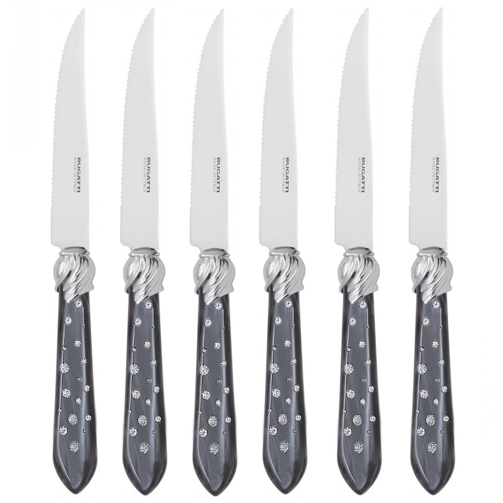 Falabella Galleria 6 Piece Steak knife Set - Charcoal-Casa Bugatti USA