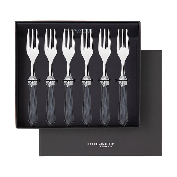 Falabella Brilliant Cocktail / Cake Fork Set in gift box - charcoal