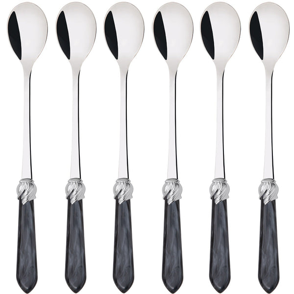 Falabella Brilliant Ice Tea / Cocktail Spoon Set, Charcoal — Casa Bugatti