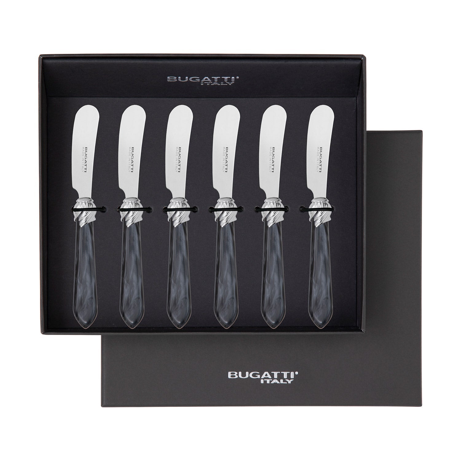 Falabella Spreader / Butter Knife Set - charcoal-Casa Bugatti USA