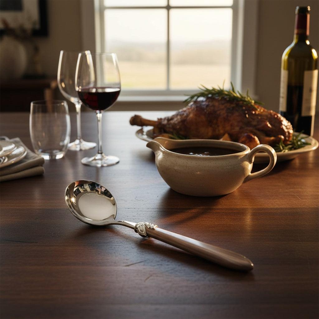 Falabella Brilliant Sauce / Gravy Ladle - Taupe-Casa Bugatti USA