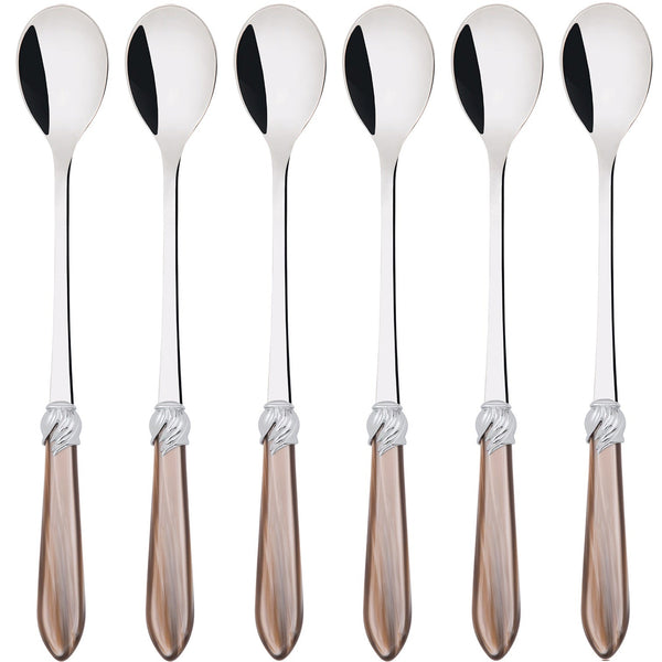 Falabella Brilliant Ice Tea / Cocktail Spoon Set, Taupe — Casa Bugatti