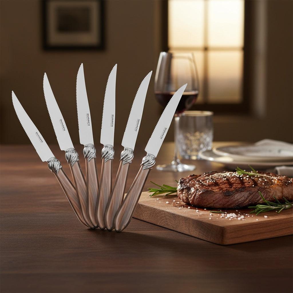 Falabella Brilliant 6 Piece Steak knife Set - Taupe