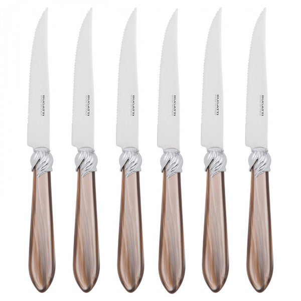 Falabella Brilliant 6 Piece Steak knife Set - taupe