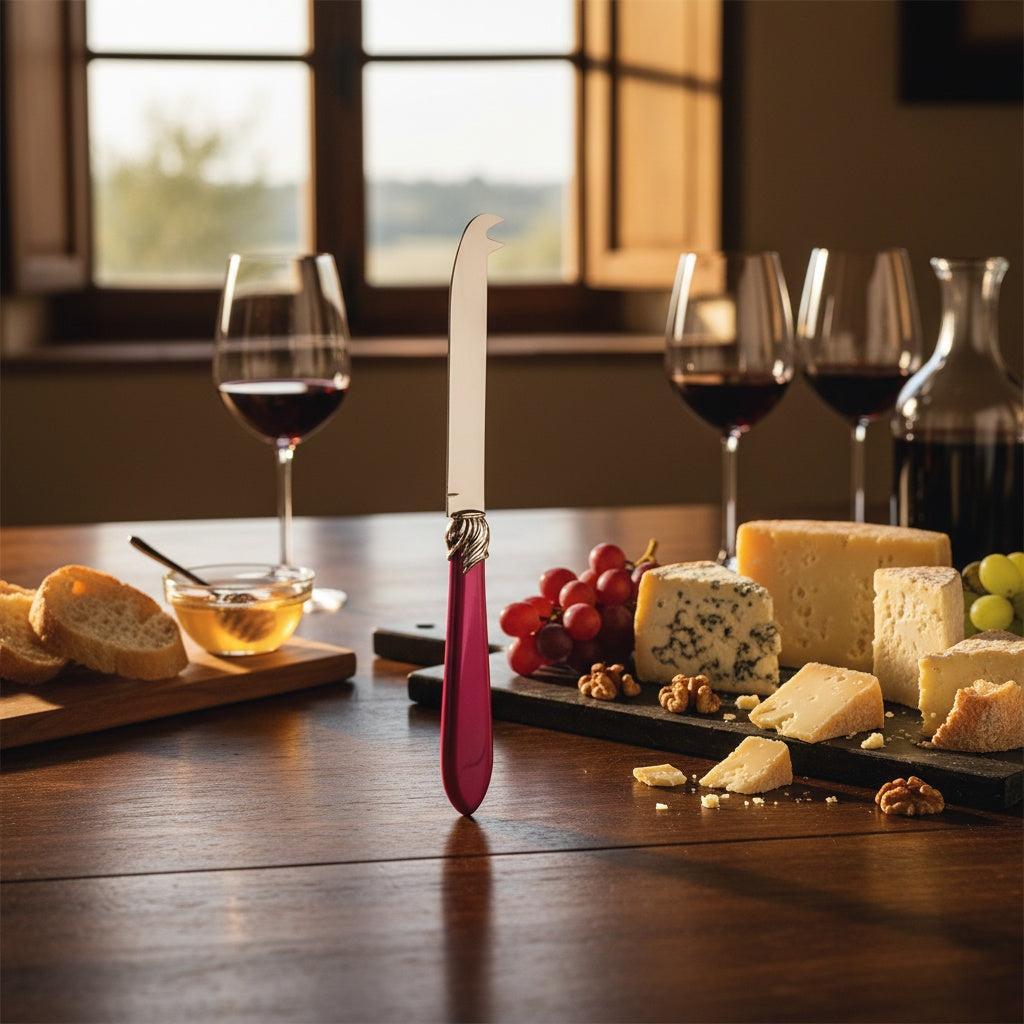 Falabella Brilliant 2 point "deer" cheese Knife - Raspberry