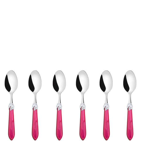 Falabella Brilliant 6 Piece Coffee Spoon Set in gift box - Raspberry-Casa Bugatti USA
