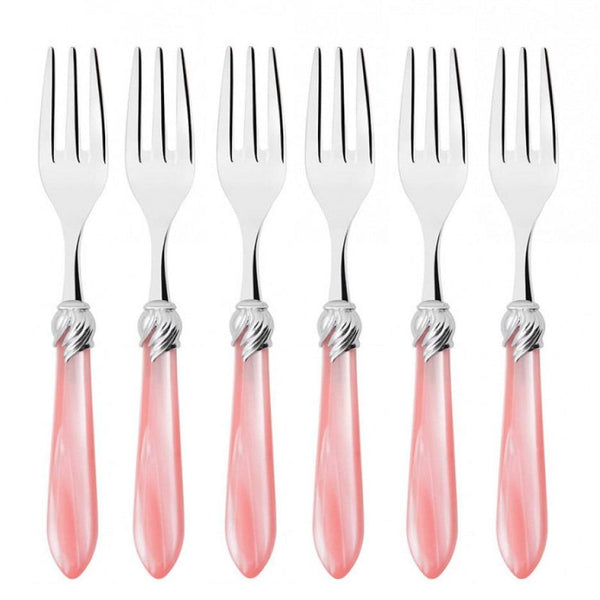 Falabella Brilliant Cocktail / Cake Fork Set in gift box - pink