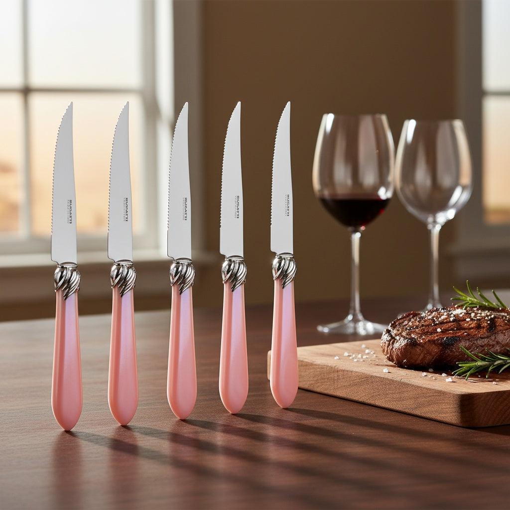 Falabella Brilliant 6 Piece Steak knife Set - Pink-Casa Bugatti USA