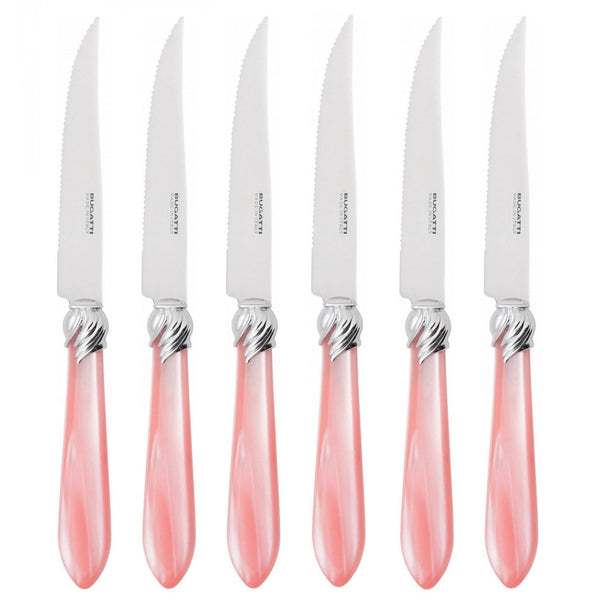 Falabella Brilliant 6 Piece Steak knife Set - Pink-Casa Bugatti USA