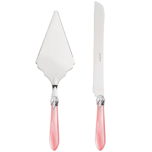 Falabella Brilliant 2 Piece Large Cake Serving Set serrated, Pink — Casa Bugatti