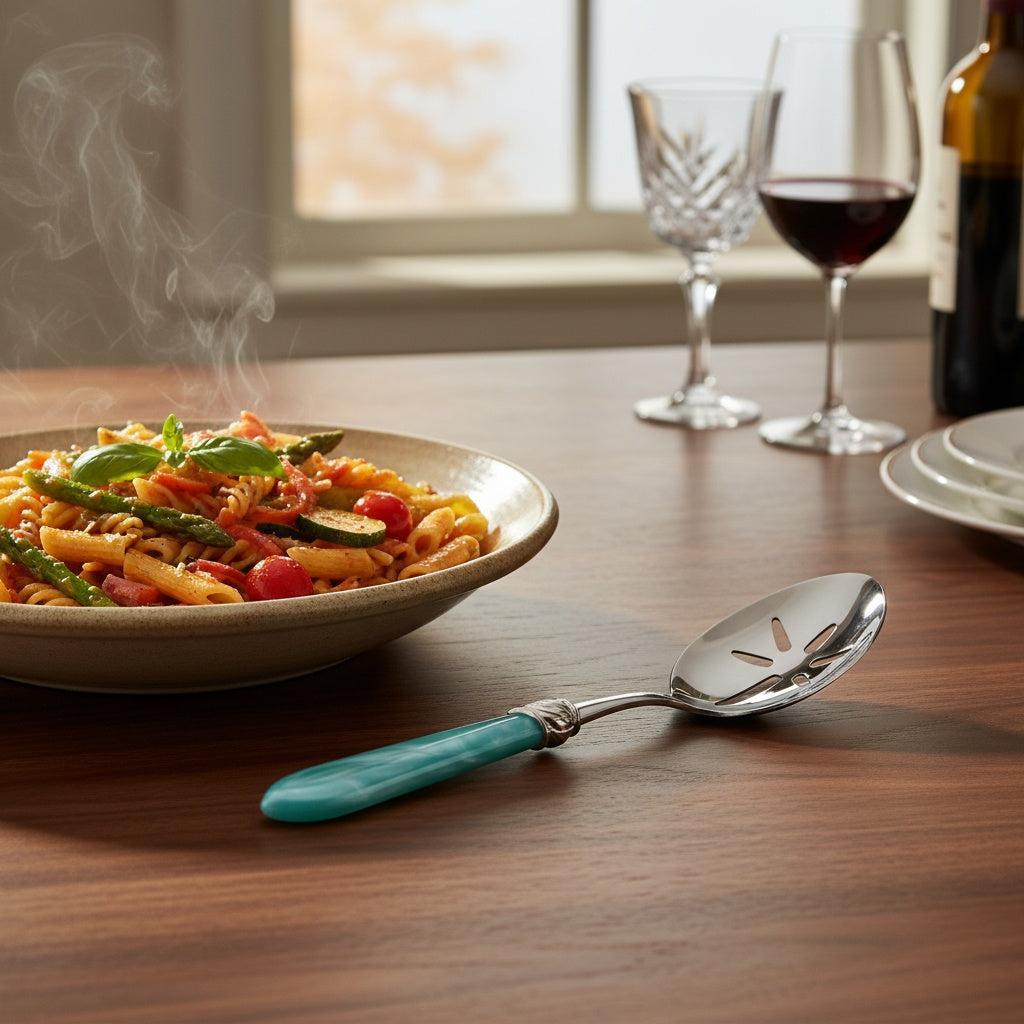 Falabella Brilliant Slotted Serving Spoon - Aqua-Casa Bugatti USA