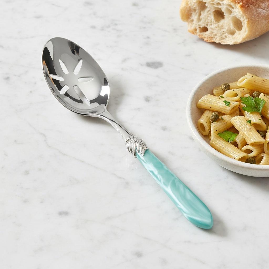 Falabella Brilliant Slotted Serving Spoon - Aqua-Casa Bugatti USA
