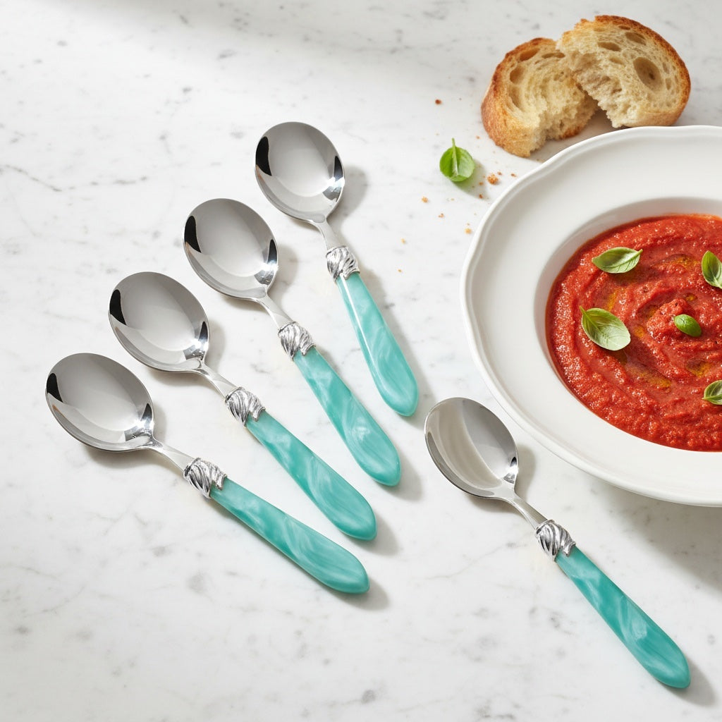 Falabella Brilliant Soup Spoons Set - Aqua-Casa Bugatti USA