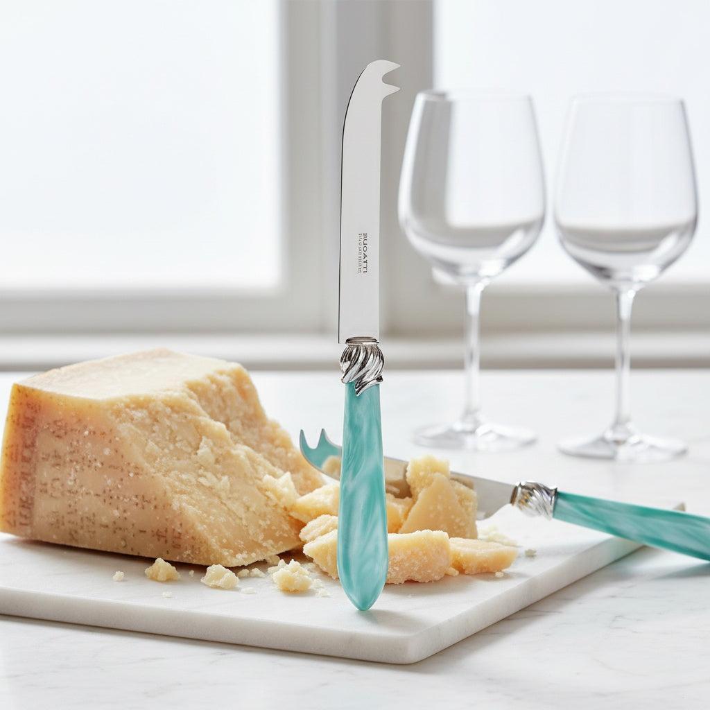 Falabella Brilliant 2 point "deer" cheese Knife - Aqua