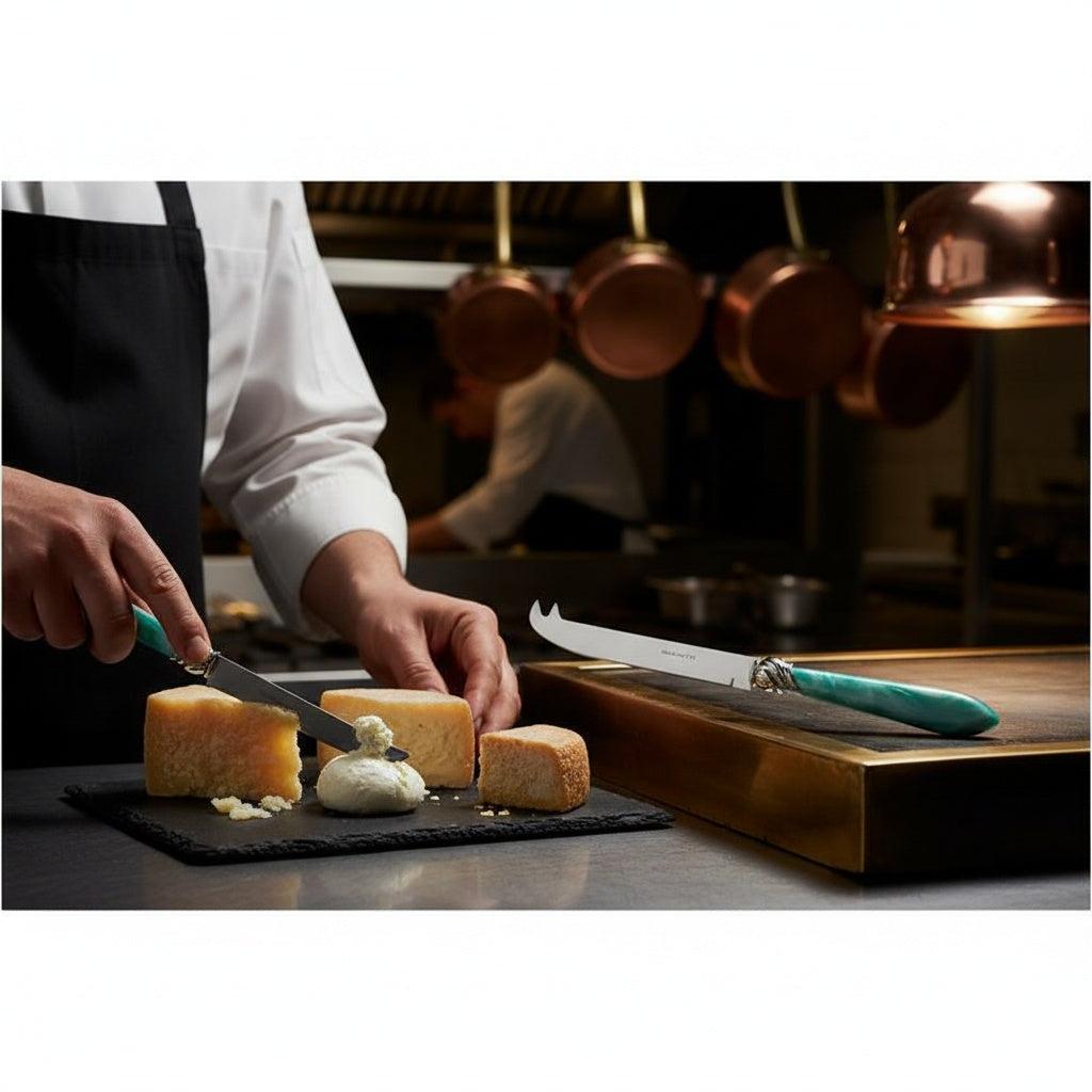 Falabella Brilliant 2 point "deer" cheese Knife - Aqua