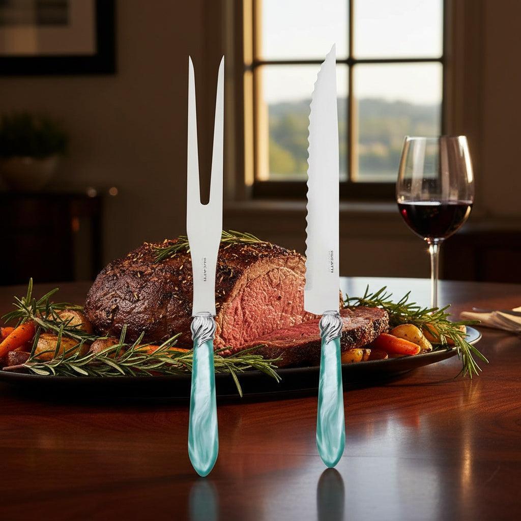 Falabella Brilliant Roast Carving Set - Aqua