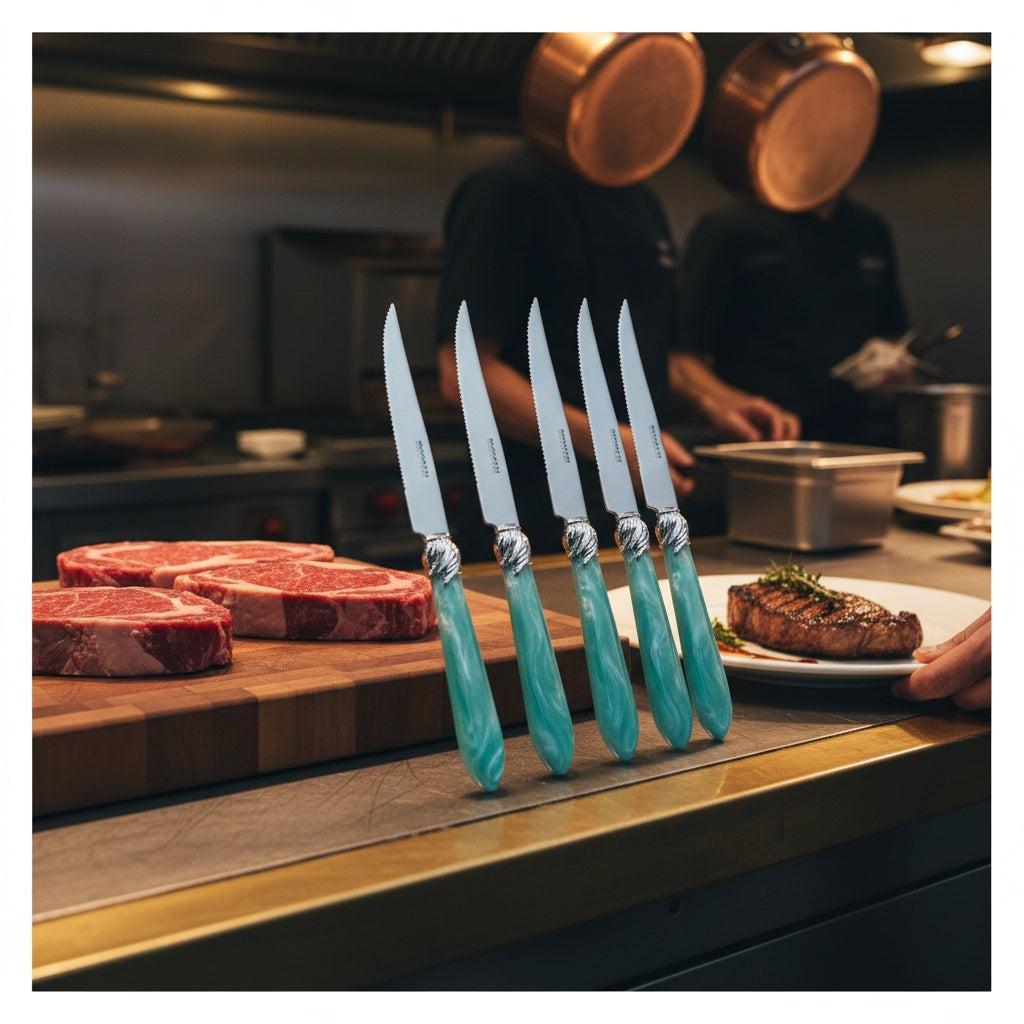 Falabella Brilliant 6 Piece Steak knife Set - Aqua-Casa Bugatti USA