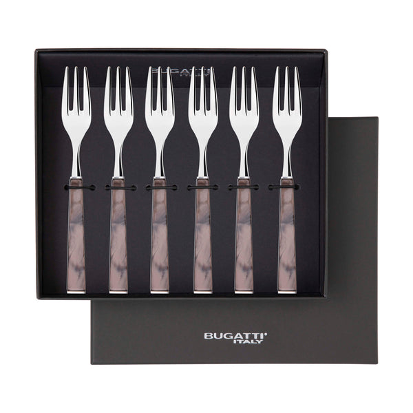 GEOM Cocktail / Cake Forks Set in Gift Box - Chocolate