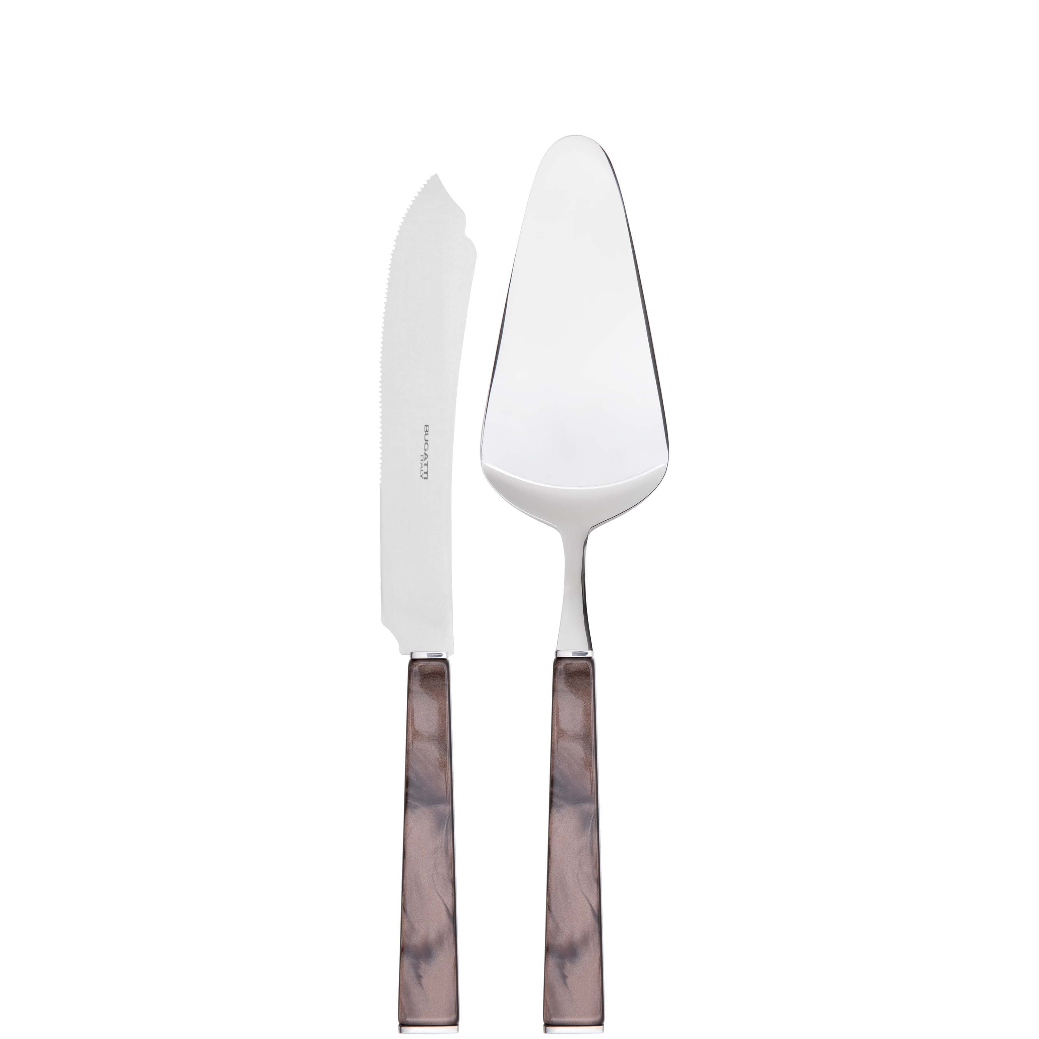 GEOM 2 Piece Cake Serving Set in Gift Box - Chocolate-Casa Bugatti USA