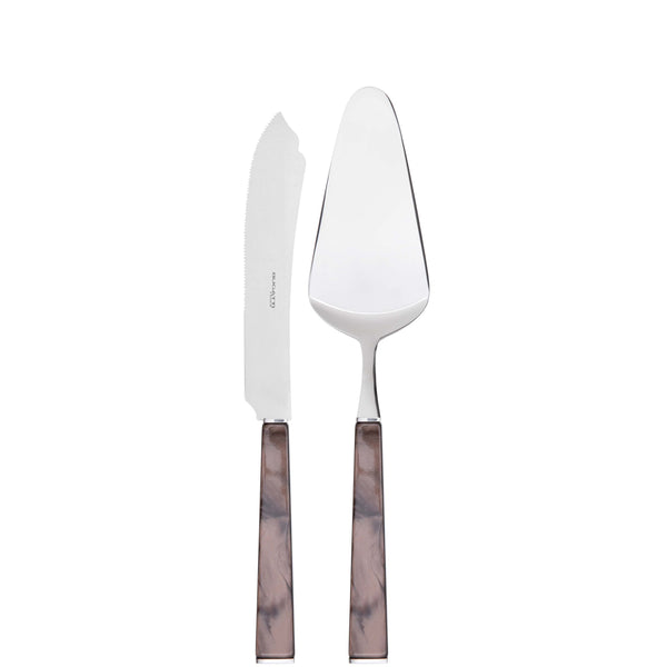 GEOM 2 Piece Cake Serving Set in Gift Box - Chocolate-Casa Bugatti USA
