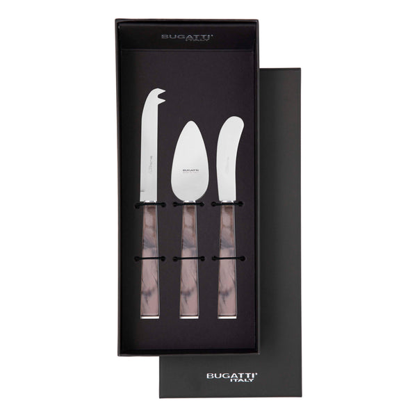 GEOM Cheese Knives Set in Gift Box - Chocolate-Casa Bugatti USA