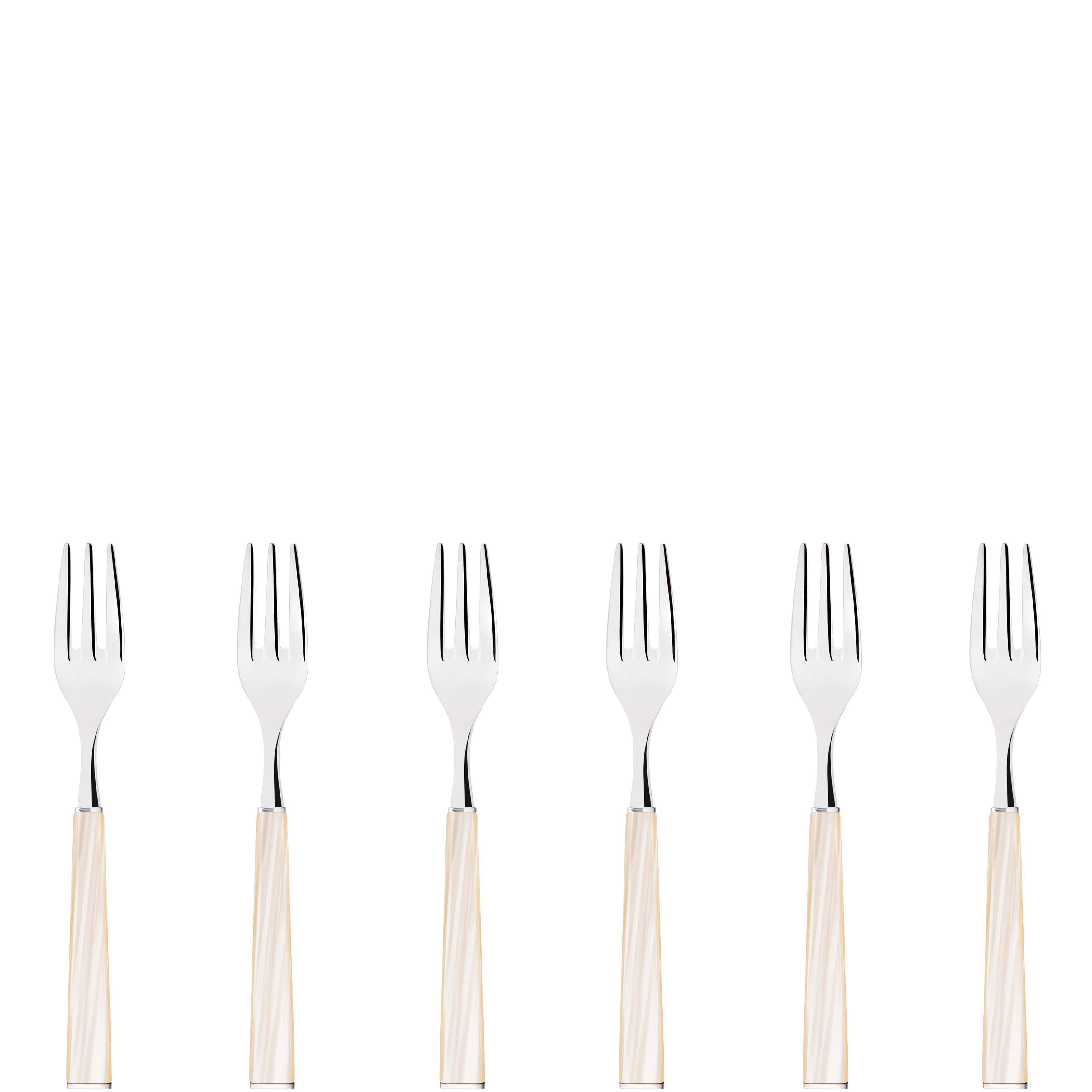 GEOM Cocktail / Cake Forks Set in Gift Box - Ivory
