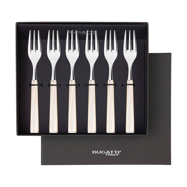 GEOM Cocktail / Cake Forks Set in Gift Box - Ivory