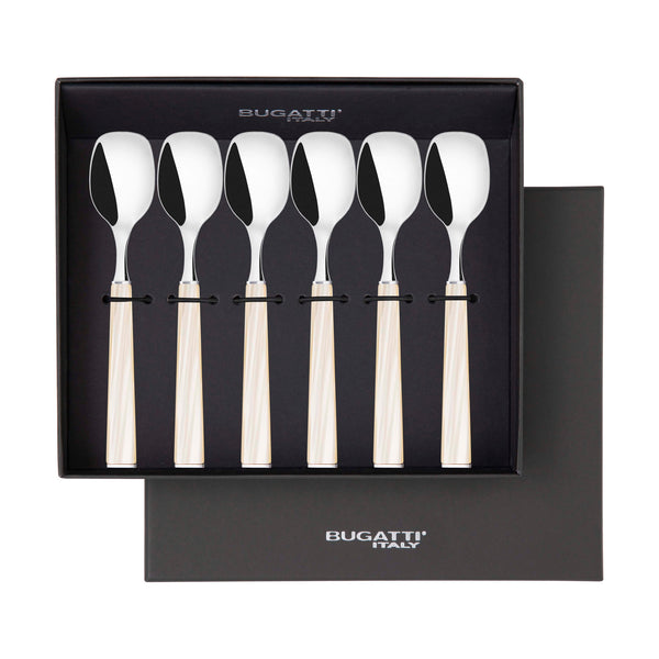 GEOM Ice Cream Spoons Set in Gift Box - Ivory-Casa Bugatti USA
