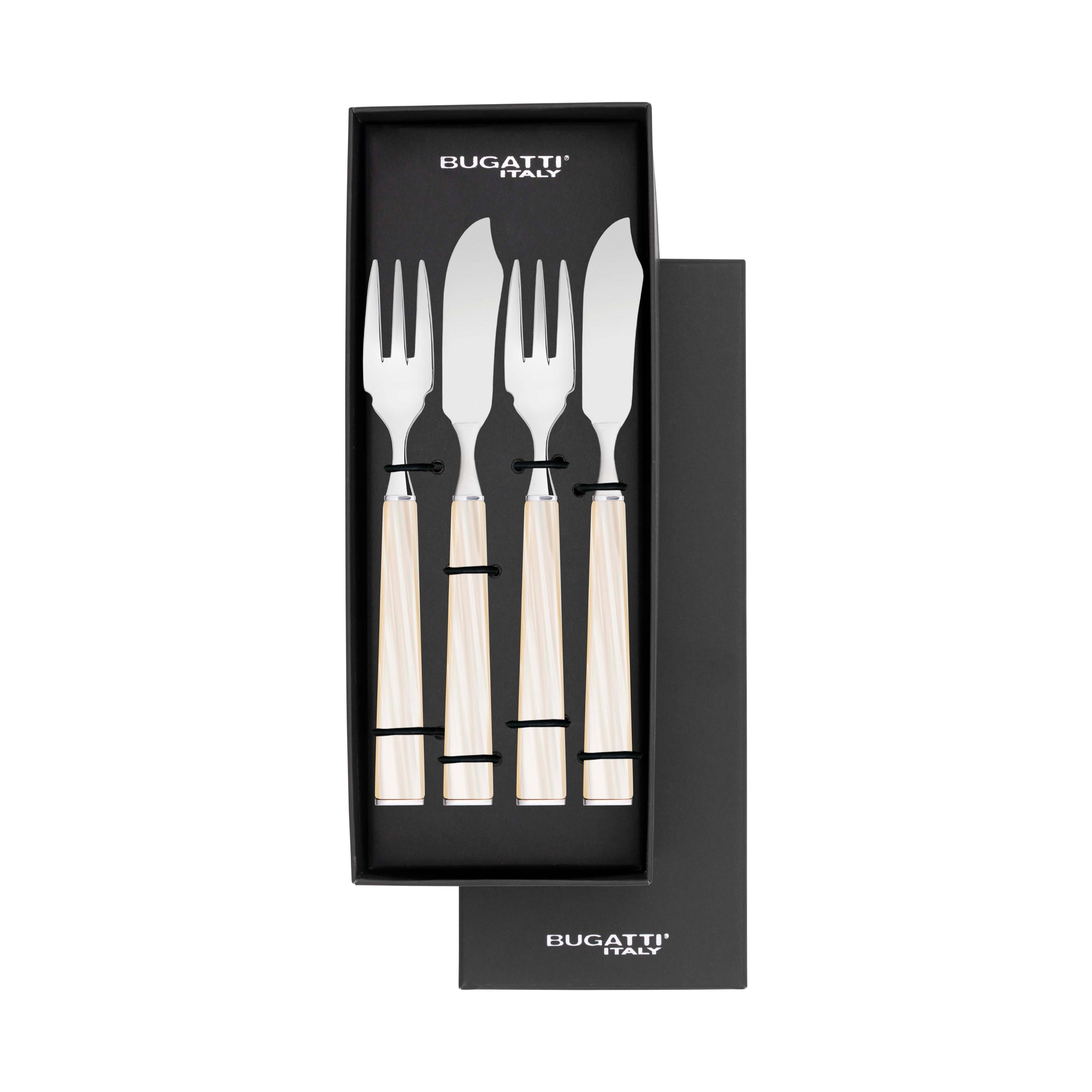GEOM 12 Piece Fish Set in Gallery Box - Ivory