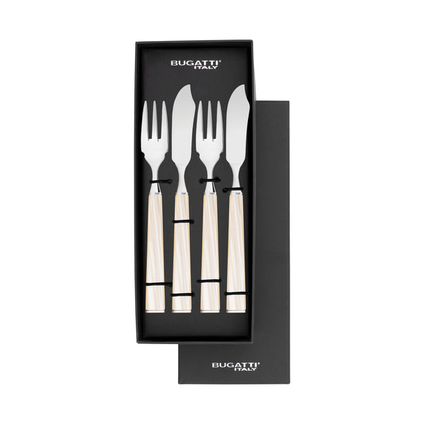 GEOM 12 Piece Fish Set in Gallery Box - Ivory