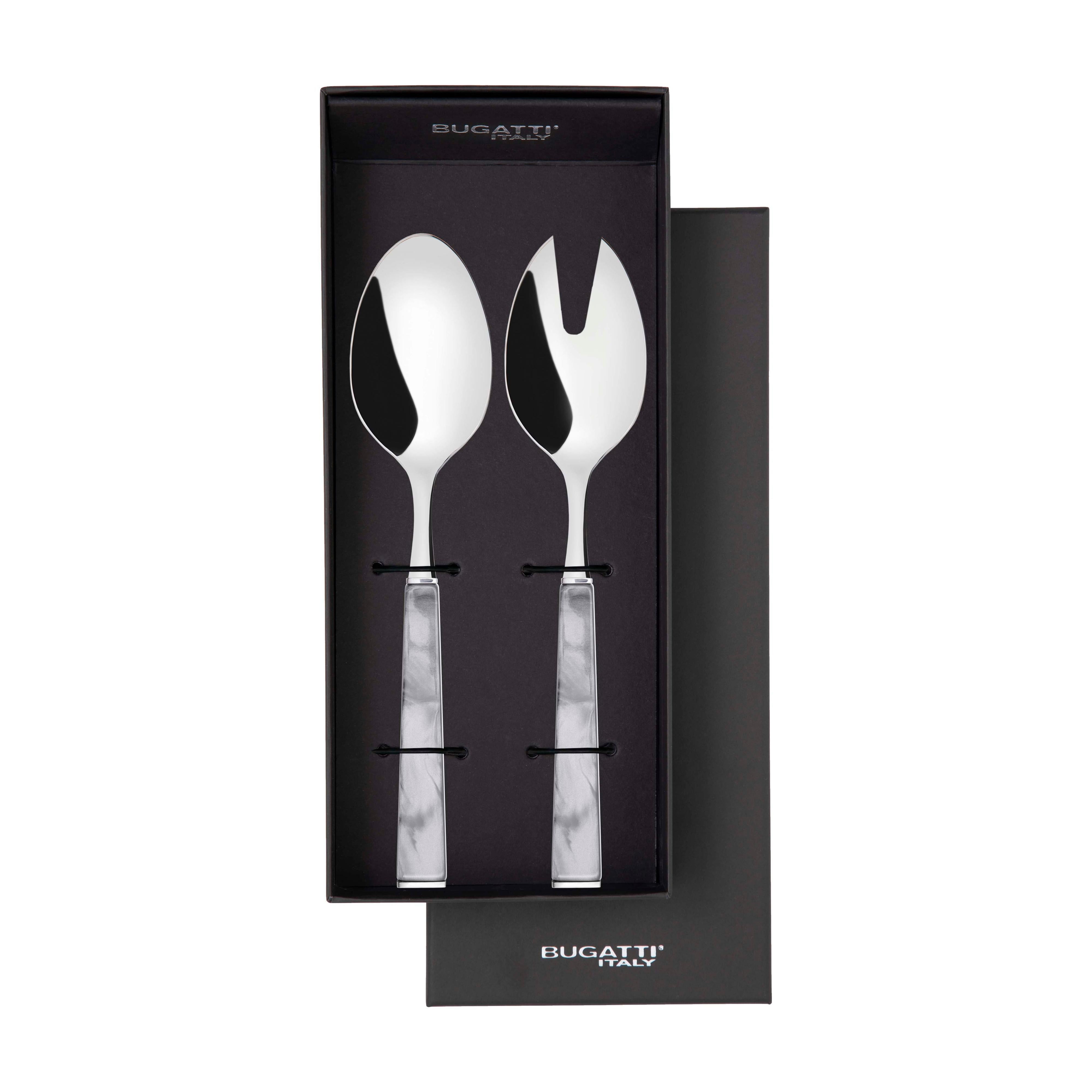 GEOM 2 Piece Salad Serving Set in Gift Box - Gray-Casa Bugatti USA