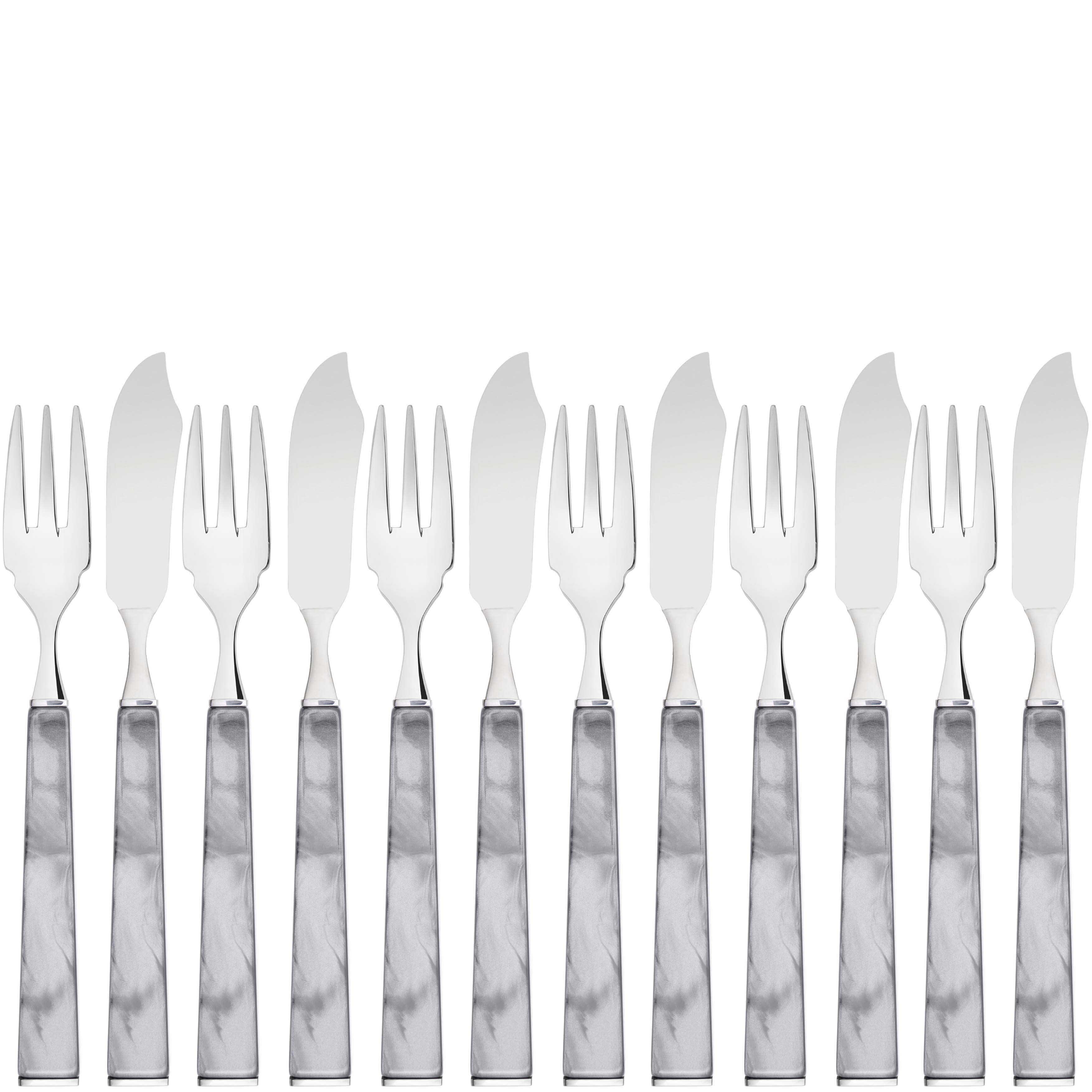 GEOM 12 Piece Fish Set in Gallery Box - Gray-Casa Bugatti USA