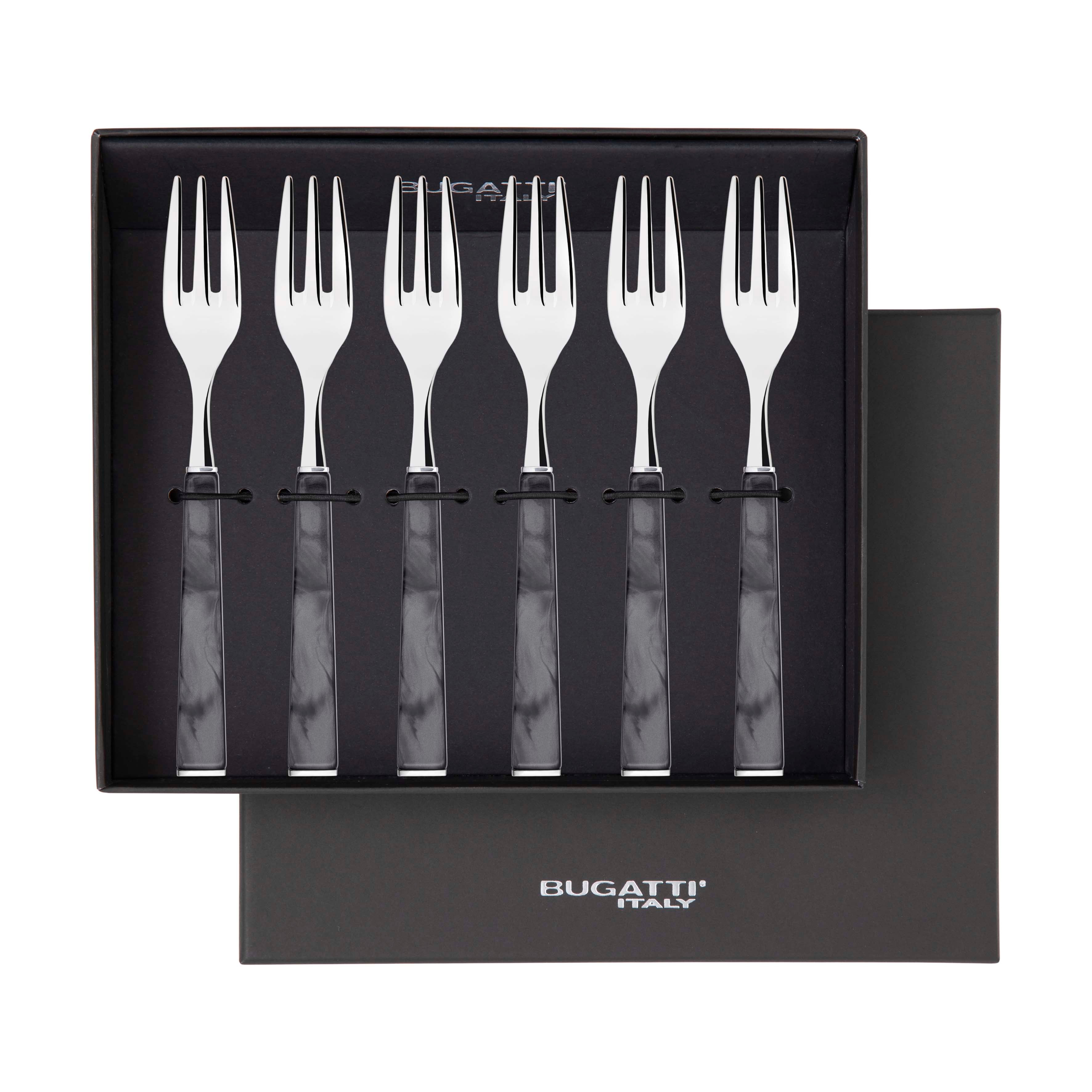 GEOM Cocktail / Cake Forks Set in Gift Box - Charcoal