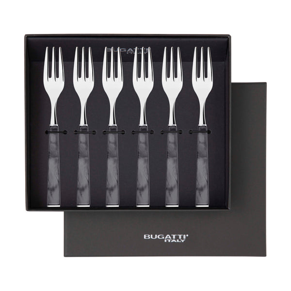 GEOM Cocktail / Cake Forks Set in Gift Box - Charcoal