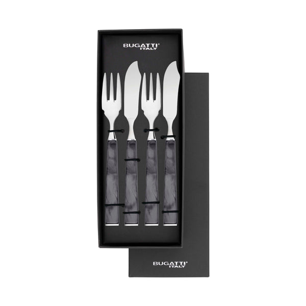 GEOM 12 Piece Fish Set in Gallery Box - Charcoal