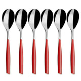 Glamour 6 Piece Coffee Spoon Set - Red