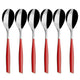 Glamour 6 Piece Coffee Spoon Set - Red