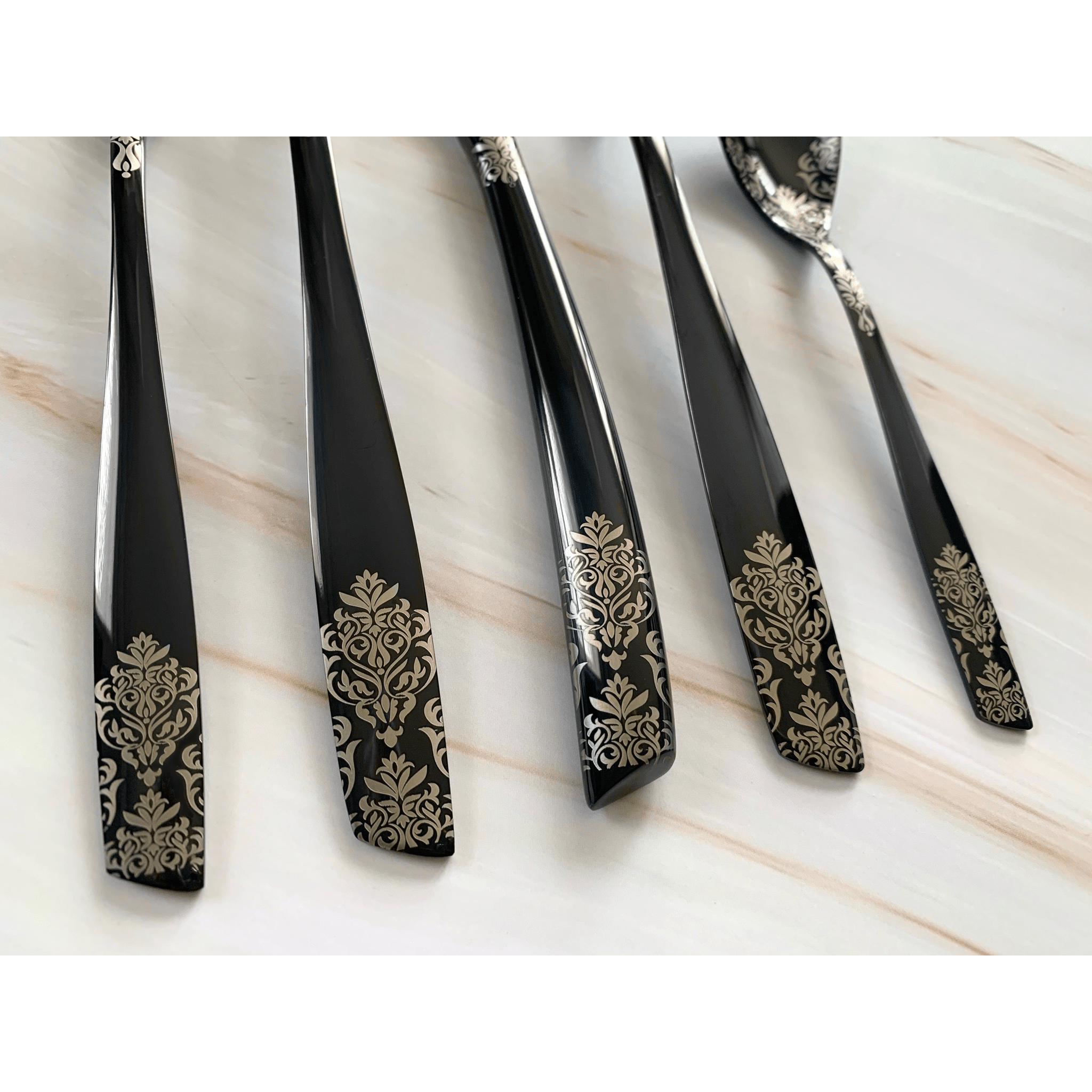 Riviera Devore Black 5 Piece Place Setting-Casa Bugatti USA