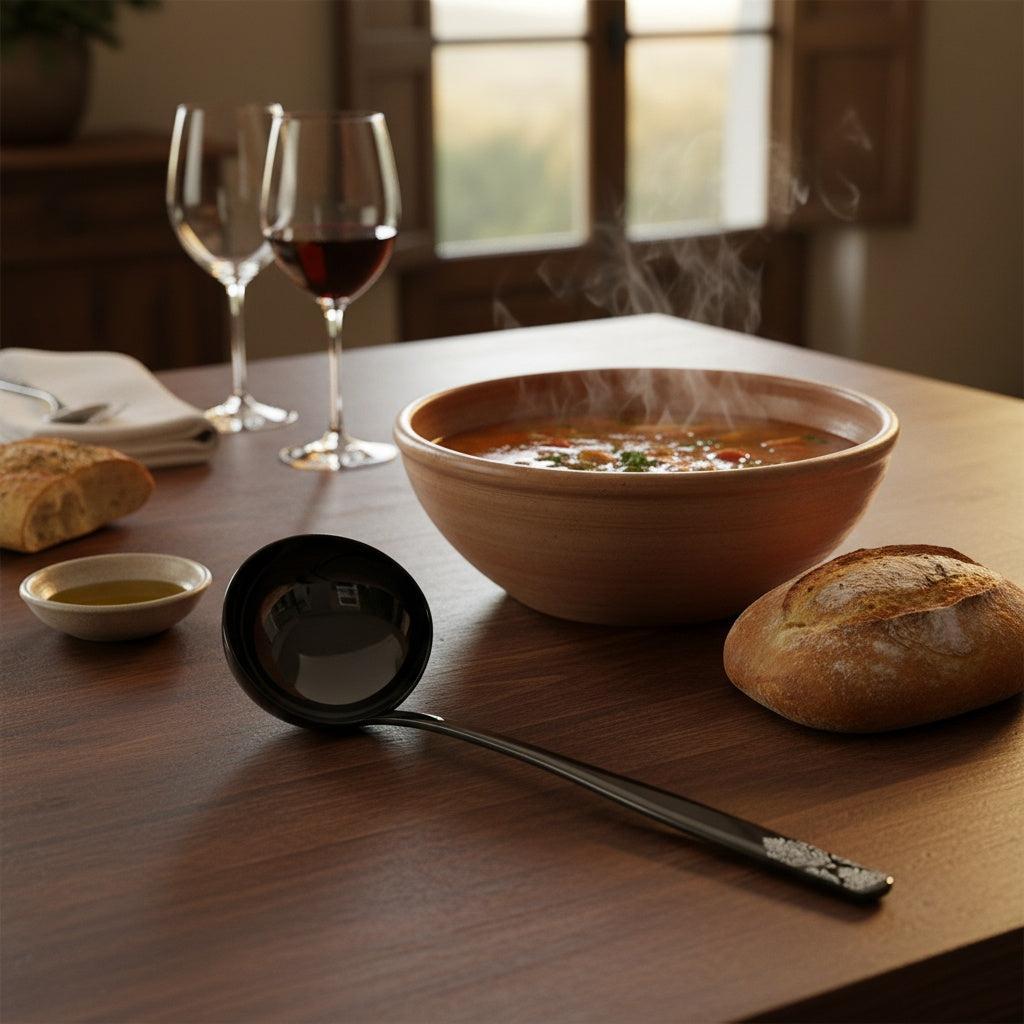 Riviera Black Devorè Soup Ladle-Casa Bugatti USA